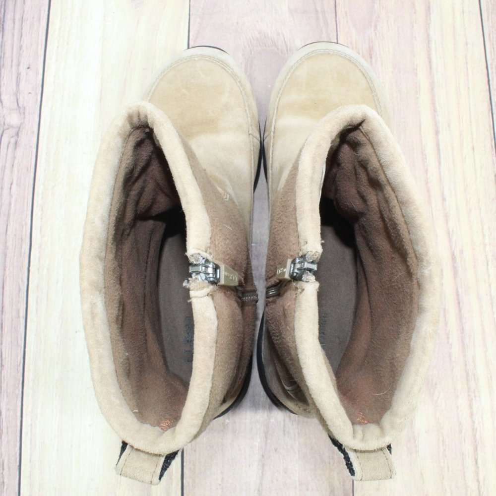 LL BEAN Tan Suede Fleece Zip Primaloft Insulated Boots Size 10.5 M - Picture 10 of 11